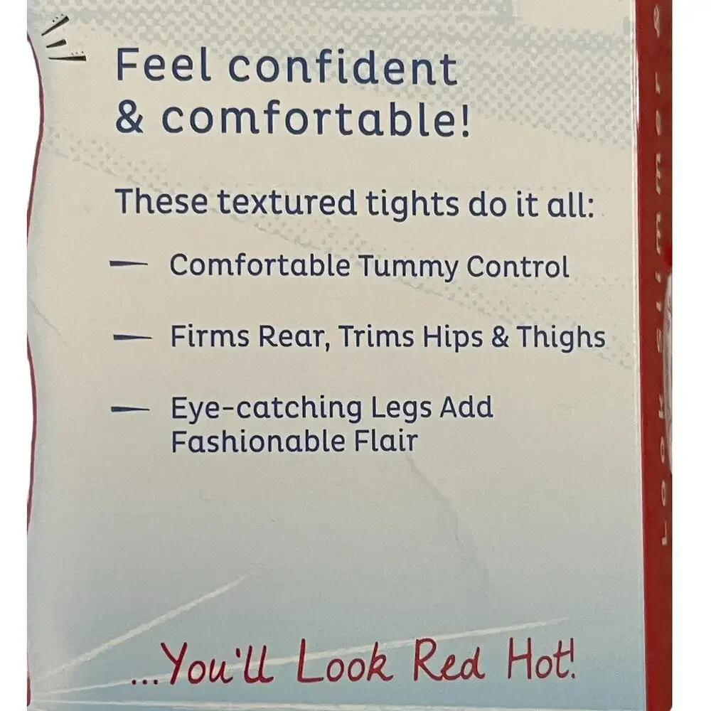 SPANX Assets Red Hot Label 3 Pair Textured Lace ZigZag Shaping Tights Black 4 D